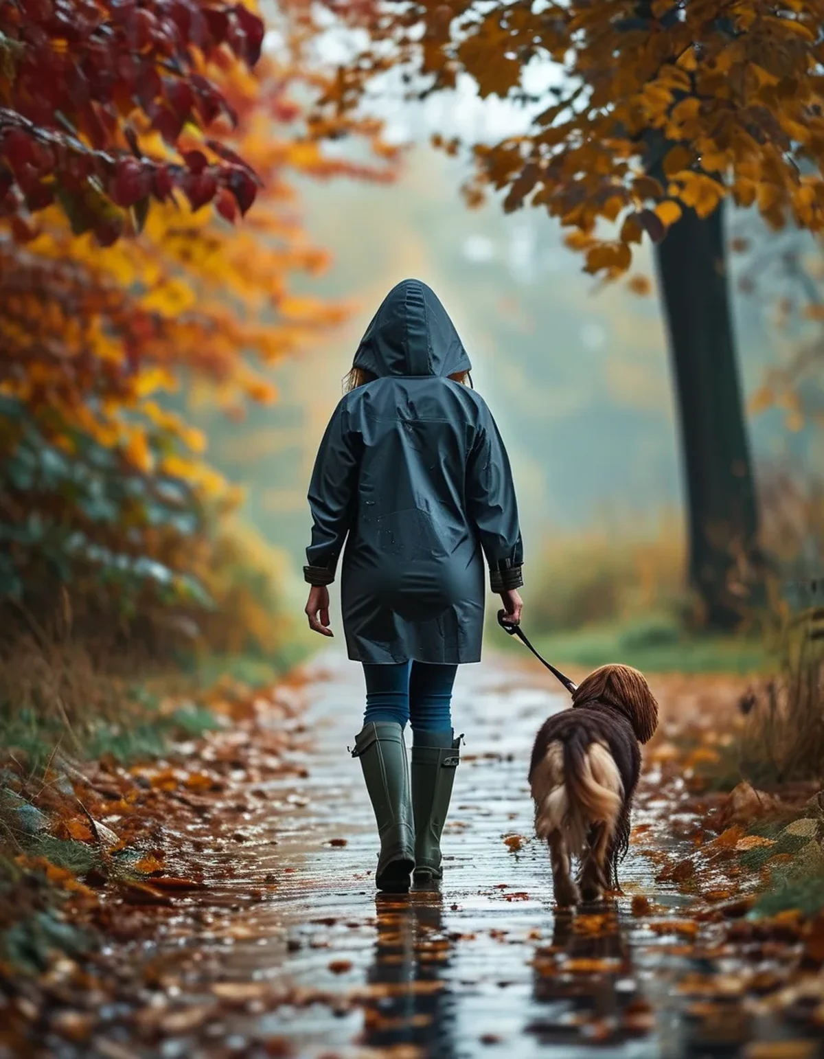 The Dog Walk Outfit for Rain and Wet Leaves