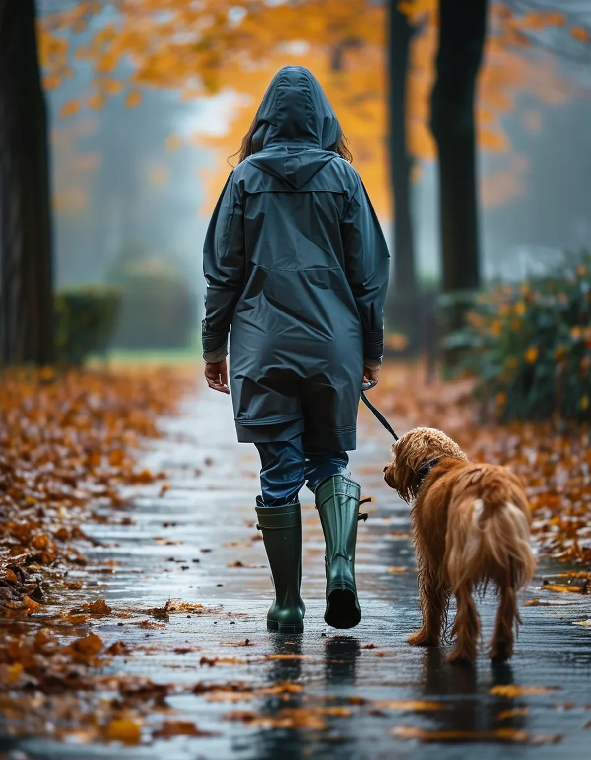 The Dog Walk Outfit for Rain and Wet Leaves