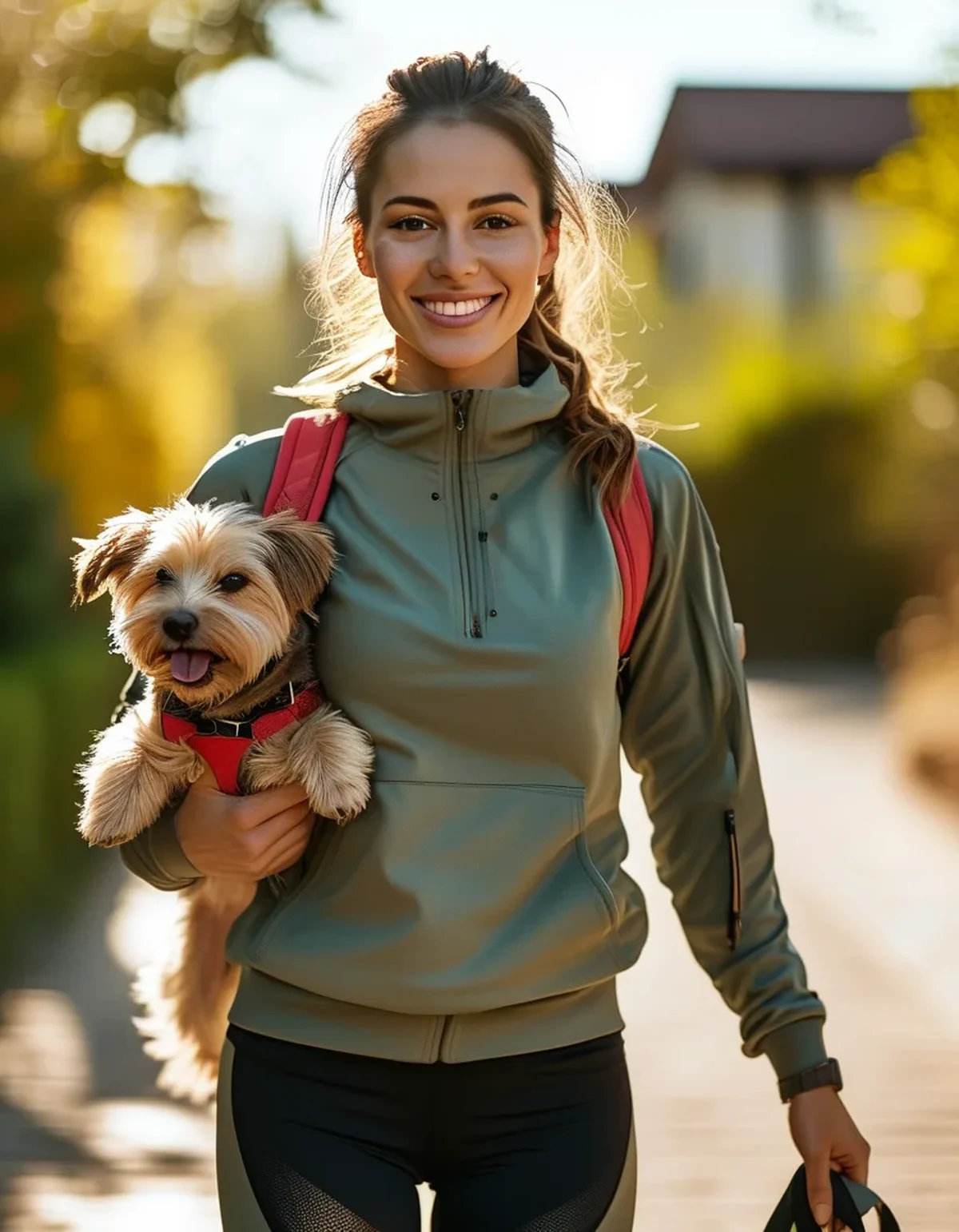 The Hot Weather Dog Walk Outfit That Survives a Pulling Dog